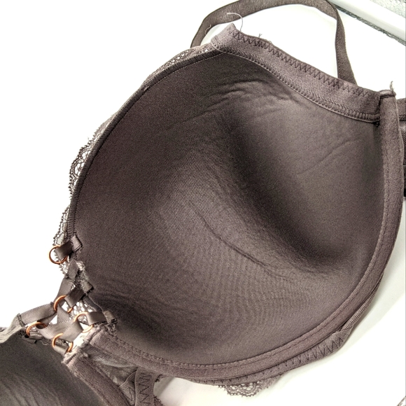 38DD Gray Lace Bra with Rose Gold Hardware and Corset Details - Picture 5 of 5
